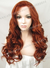 Retail/Wholesale Promotion N7-350 24inch/60cm Fashion Water Wavy Auburn Color Synthetic Lace Front Wigs