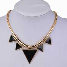 2015 Fashion New Long Chain Necklace for Women Gold Plated Enamel Statement Pendant Necklace Collar Women