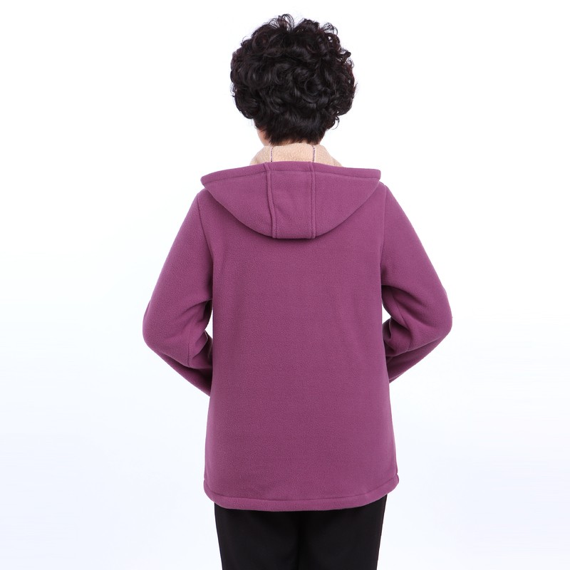 Winter Middle Aged Womens Hooded Imitation Lambs Fleece Jackets Ladies Warm Soft Velevt Coats Mother Overcoats Plus Size (31)