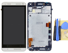 LCD Display Digitizer Touch Screen For HTC One M7 + Frame Full Assembly Silver+Tool