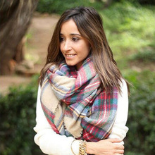 140x140cm winter acrylic cashmere font b tartan b font plaid scarf brand blanket shawl designer pashmina