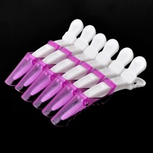 6Pcs Professional Hair Clips Clamp White Purple Crocodile Hairdressing Sectioning Clamp For Salon Barber Hair Styling Tools