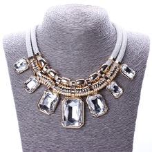 Trendy Necklaces Pendants Rope Collar 18K Gold Plated Crystal Statement Bling Fashion Necklace Women Jewelry Wholesale