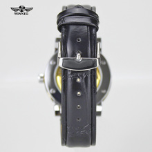 Relogio Masculino Winner Royal Diamond Design Black Gold Watch Montre Homme Women Watches Brand Luxury Skeleton