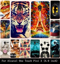 22 стилей окрашенные твердой пк чехол задняя крышка для Alcatel One Touch Pixi 3 4.0 » 4013 4050 4013X 4013D 4050X 4050D телефон чехол