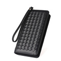 Korean Style Fashion Manual Knitting Purse Solid Color Designer Luxury Women Long Wallet Simple Zipper Closure