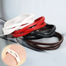Trendy Body Accessories Twisted Leather Braided Pu Leather Unisex Bracelet 8 Colors