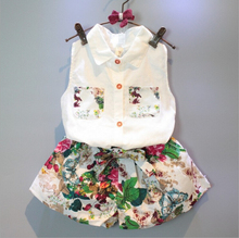Free Shipping New Baby Girls Kids Clothing Set Summer 2pcs T-shirt Tops and Pants Suits Children’s Clothes Q76