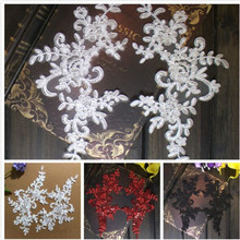 10 Piece Wedding dress lace trim patch applique lace fabric DIY bride hair accessory white red black clothes sew decoration A-83