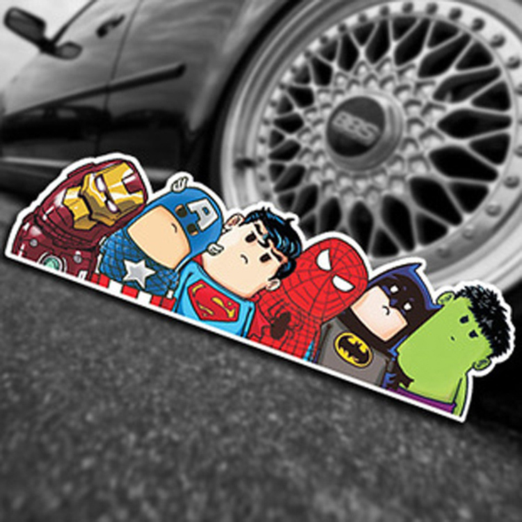 New Car Decorative Car Styling Decor Avengers Car Stickers Reflective Sticker Wry Neck Cartoon CAR 0075