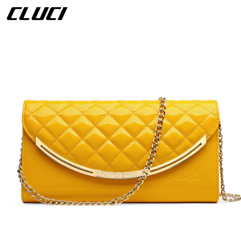 CLUCI Women Messenger Bags Flap Fashion Diamond Lattice font b Plaid b font Black Pink Yellow
