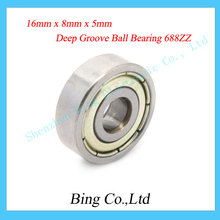 10 pcs 16mm x 8mm x 5mm Metal Shielded Deep Groove Ball Bearing 688ZZ free shipping