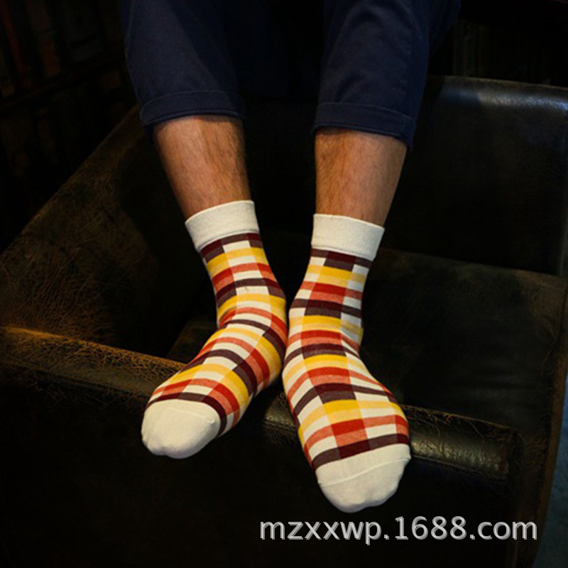 1Pairs Lot 200 needle cotton men socks pure cotton socks Qiu dongkuan male font b tartans
