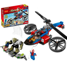 Big Green Goblin Spiderman with Helicopter Rescue Super Heroes Building Blocks Marvel Superheroes Avengers Legoelieds