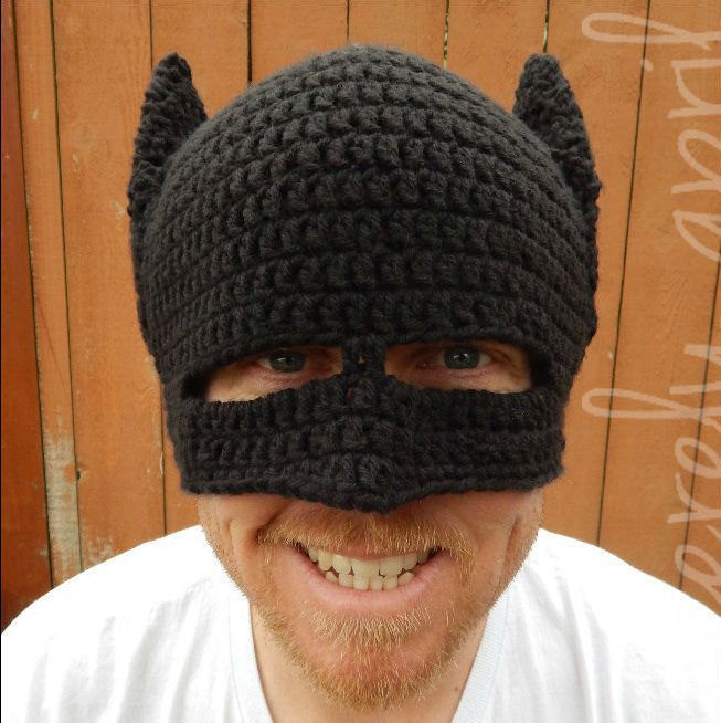 Novelty Handmade Winter Beanie Crochet Cool Batman Mask ...