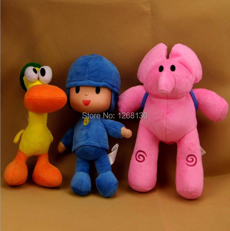 3pcs/lot New Kids Brinquedos Gift POCOYO Elly & Pato & POCOYO & Loula Stuffed Plush Toys Cute Dolls Bandai Stuffed Figure Toy