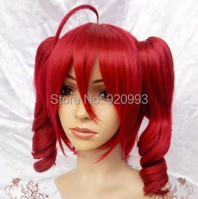 FREE SHIPPING ****@@****hot ! Vocaloid Teto Kasane Red Cosplay WIG 2 clips ponytail wig
