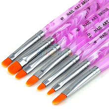 New UV Gel Acrylic Nail Art Builder Brush Pen Painting Nail Art Dotting Tool Set 7