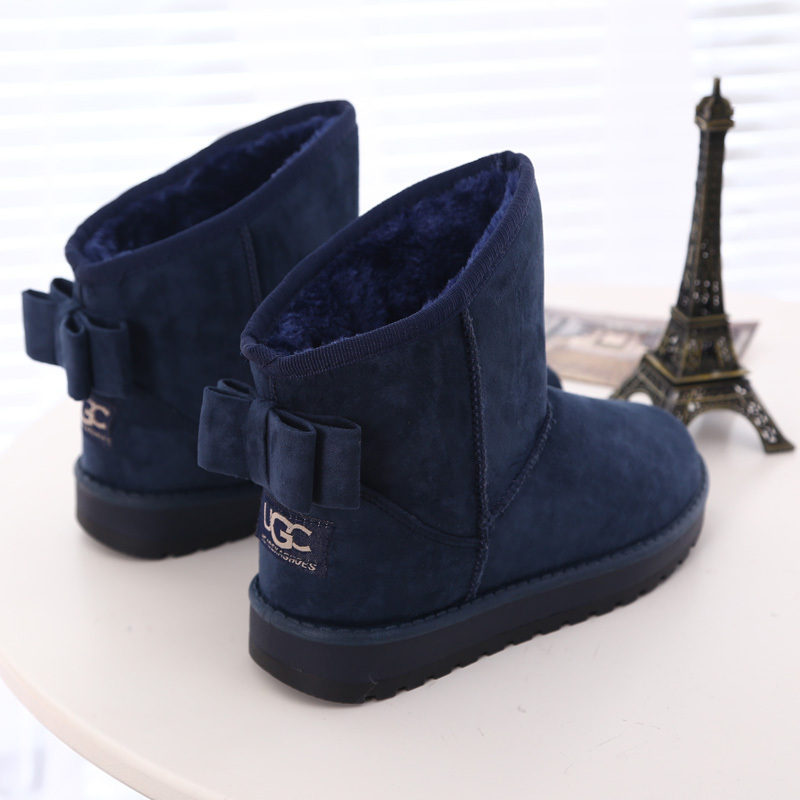 Гаджет  2015 New Arrival Winter Snow Boots Fashion Bow Thermal Slip-resistant Short Women Cotton-padded Shoes Fur inside warm Ankle Boot None Обувь