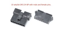 10 Set/lot 8 Pin JST 2.54mm SM series, Multipole Connector plug, With ternimal male and female