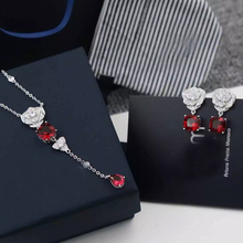 Free Shipment Designer Style Women Sterling Silver With Platinum Zircon Earring/Necklace Set