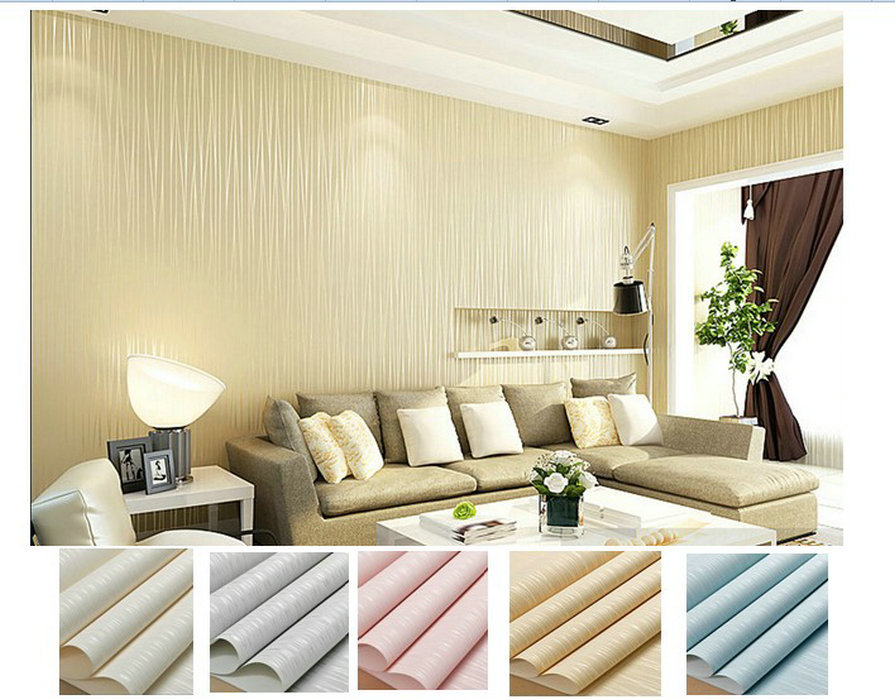 Fashion Thin Vertical Stripes Non-woven Flocking Wallpaper Modern for Walls Wallpaper Rolls Sofa& TV Background Wall Paper