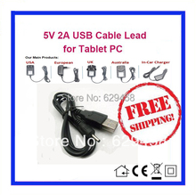 5V 2A USB Cable Lead Charger Power Supply for Yuandao N101T Window Tablet PC Free Shipping
