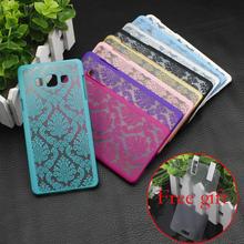 For Samsung Galaxy A3 A3000/A5 New Rubberized Retro Damask Pattern Engraved Matte Case pc filp Cover  with+free protective film