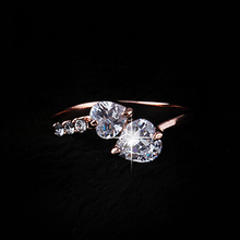 2/Color 2014 hot New Design Fashion Noble Plated 18k Real Leaf gold Zircon Crystal Rings jewelry !cRYSTAL sHOP