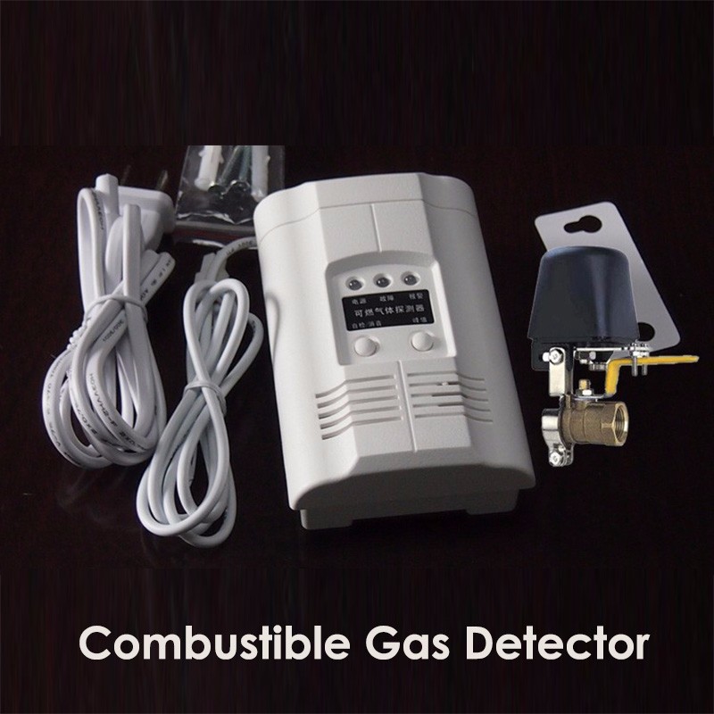 1 Independent Indoor High Sensitivity LPG LNG Coal Natural Gas Leak Detector Alarm Sensor Control Switch Combustible Gas Detector