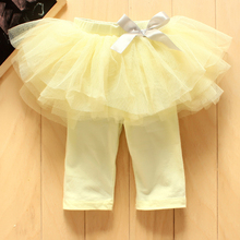 New 2015 fashion Baby Girl Culottes Leggings Gauze Pants Party Skirts Bow Tutu Skirts