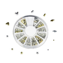 2015 New Fashion 300Pcs Nail Sticker Blinking Gold Silver 3D nail art decorations rhinestones Rivet Nail