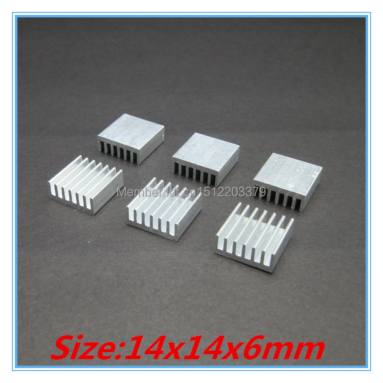 (100pcs/lot) 14x14x6mm Aluminum heatsink Extruded heat sink  radiator for Electronic IC chip RAM