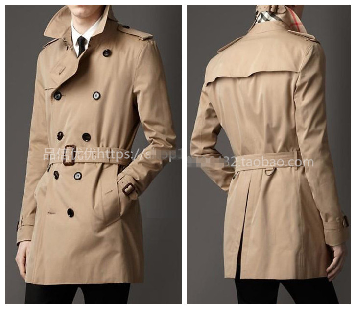 Гаджет  Top Quality Brand Classic Double-breasted Trench Coat  Men