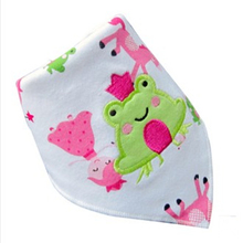 New Lovely Baby Double Thick Bibs Embroidered Adjustable Bib  Kids Scarf   Girls Boys Clothing  Snaps