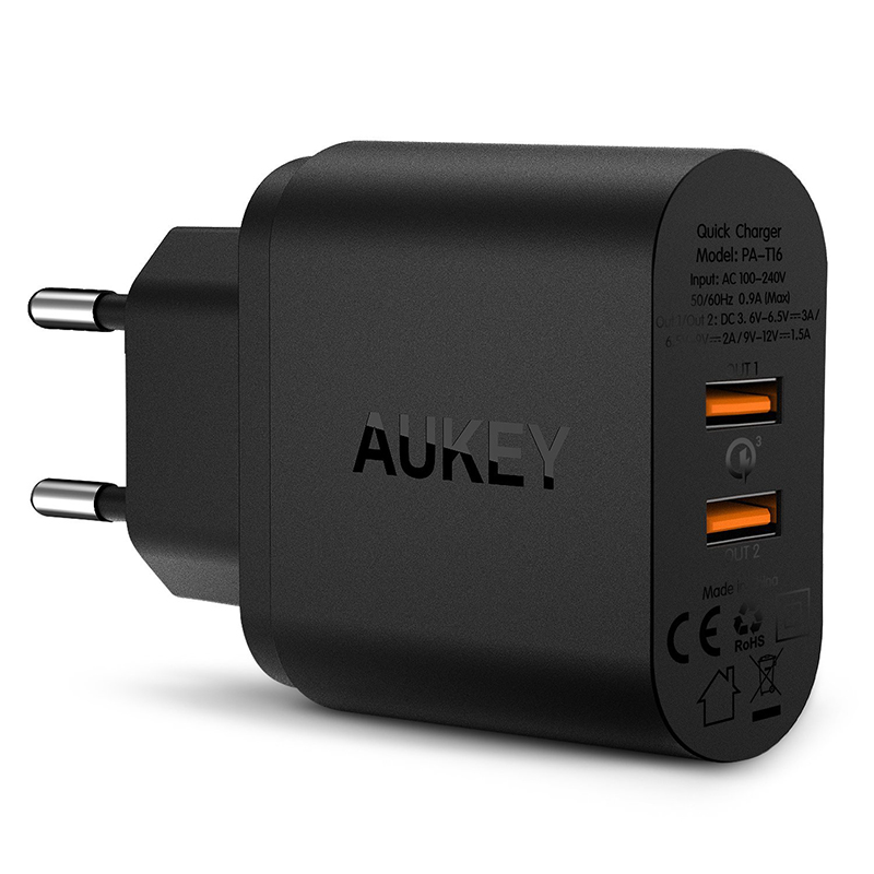 AUKEY 36W Dual Ports Usb Charger With Quick Charge 3.0 Wall Charger for iphone Samsung galaxy s6 s7 edge Mi5 4 LG G5 G3