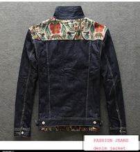 2015 New Arrival Denim Jacket Coat Cotton Popular Brand Print Casual Jackets Men Clothing Denim Jacket