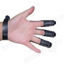 3 Finger Archery Protect Glove Pull Bow Arrow Leather for Shooting Hunting Finger Protector
