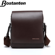 Bostanten Split Leather Flap Messenger Bag For Men Leisure Business Men Bag Classic Mens Shoulder Bag Crossbody Bags