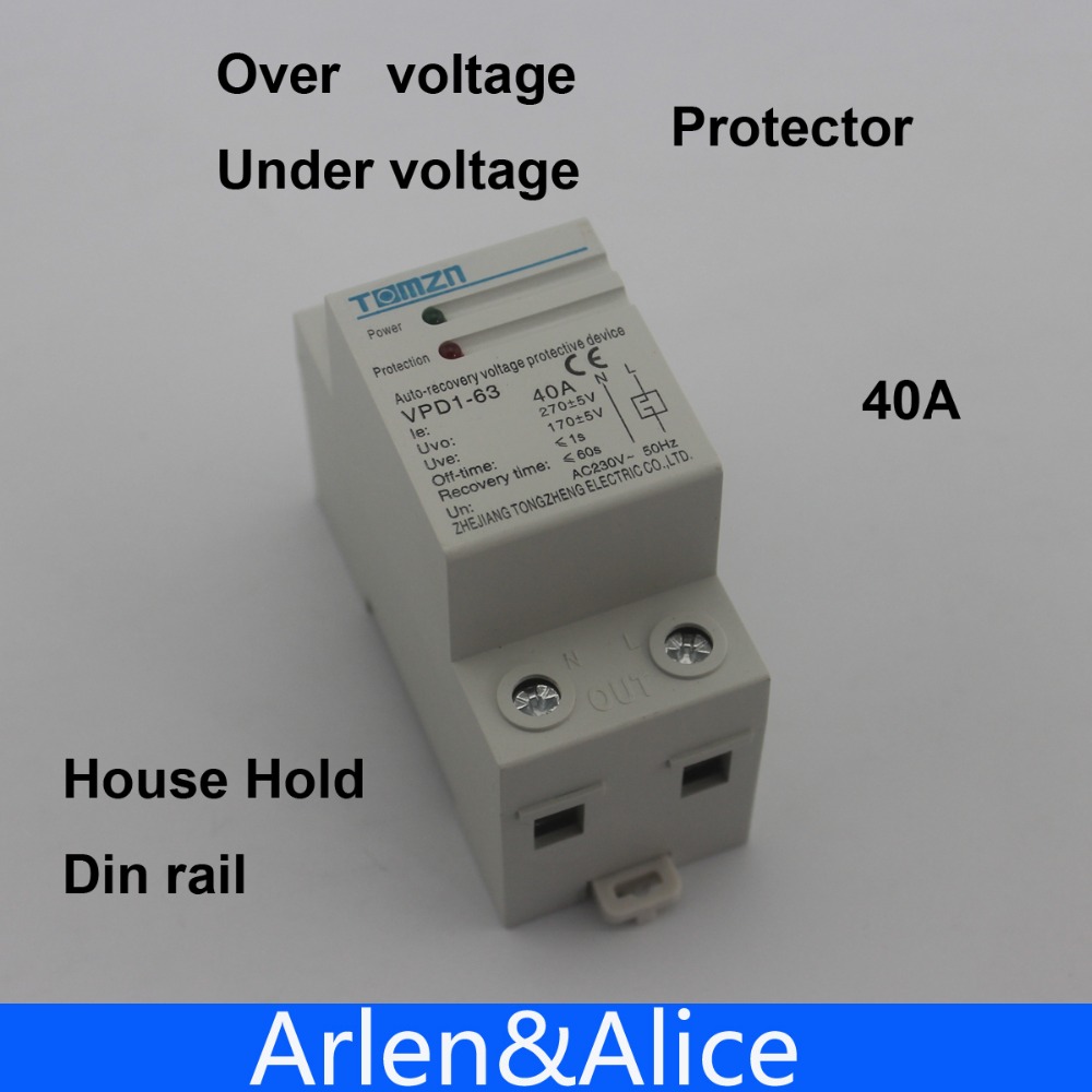 40A 230V Household Din rail over voltage and under voltage protective device protector