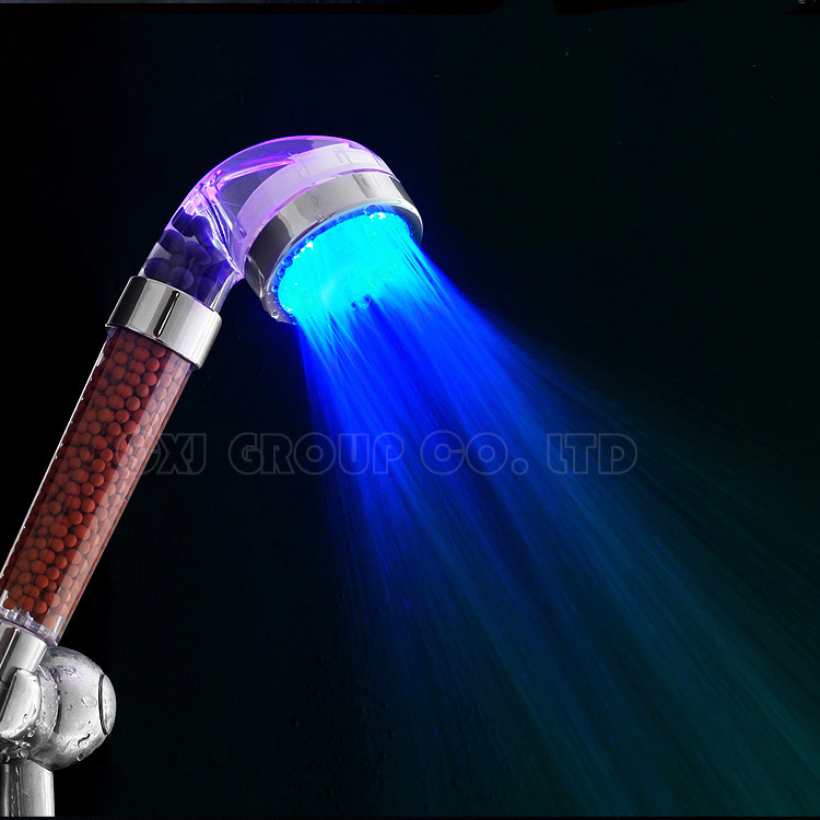 Free Shipping Led shower Saving Water Tourmaline SPA Anion Hand Shower Pressurize Hand Held Bathroom Led Shower Head Filter