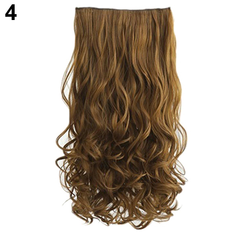 2015 Women Girls Full Head Clip Curly/ Wavy Synthetic Hair Extension Hairdressing