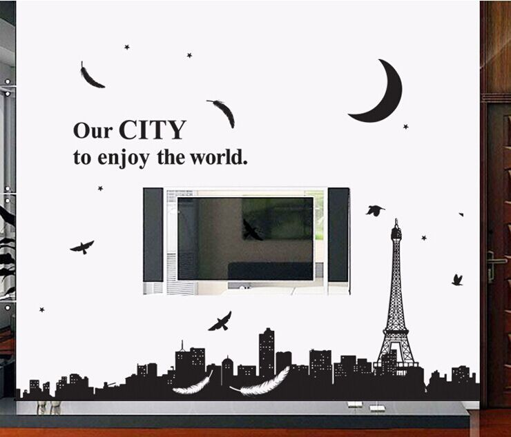 eiffel tower city cucoloris skirting line diy vinyl wall stickers living room eiffel tower city cucoloris skirting line diy vinyl wall stickers living room