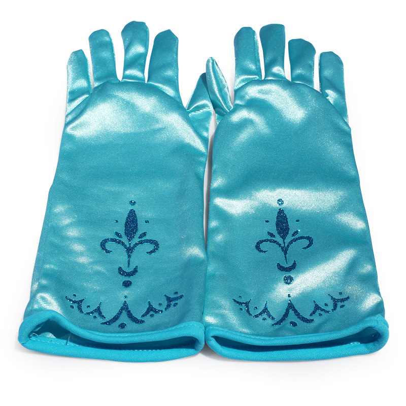 Children Elsa gloves with elastic Girl Winte blue Sleeve tactical Gloves Free Shipping