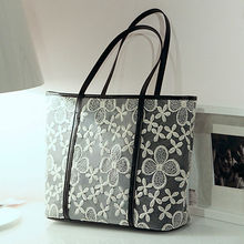 Ladybro Women Genuine Leather Handbags Mkbags Women 2015 Lace Applique Messenger Bag Made of PU Leather
