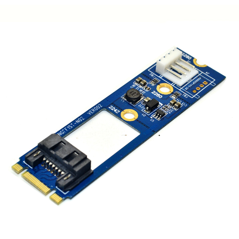 Zopsc NGFF M.2 SATA 3.0 Connector Board 6.0Gb/s 7PIN SATA PCI Express Extender 2230/2242/2260/2280 SATA SSD Horizontal Converter Adapter Card+4Pin Power Cable 