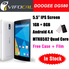 New Original Doogee KISSME DG580 5.5″ Wake Gesture HOTKNOT Smart Mobile Phone Android 4.4 MTK6582 Quad Core 1GB 8GB 8MP 3G GPS