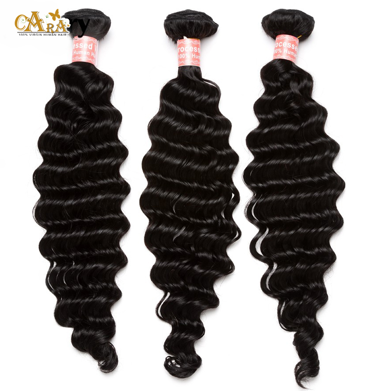 Virgin Indian Deep Curly Hair Human Hair Weave Bundles 10-28