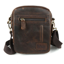FS Genuine Leather Men Casual Shoulder Bags First Layer Cowhide Messenger Bags Vintage Small Cross Body