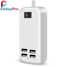 CinkeyPro EU Plug 4 Ports Multiple Wall USB Charger 15W 3A Smart Adapter Mobile Phone Charging Data Device For iPhone iPad